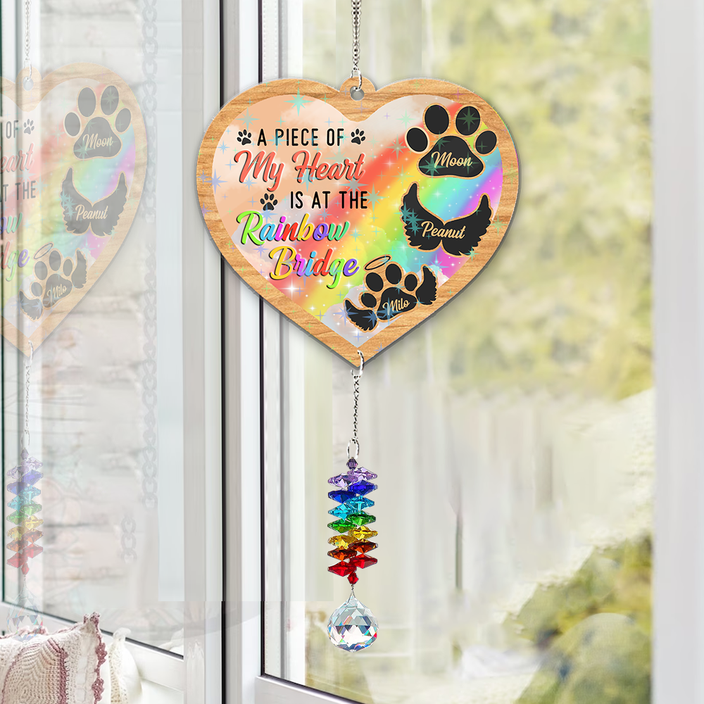 Piece of My Heart Ornament with crystal charm, a memorial hanging decoration.