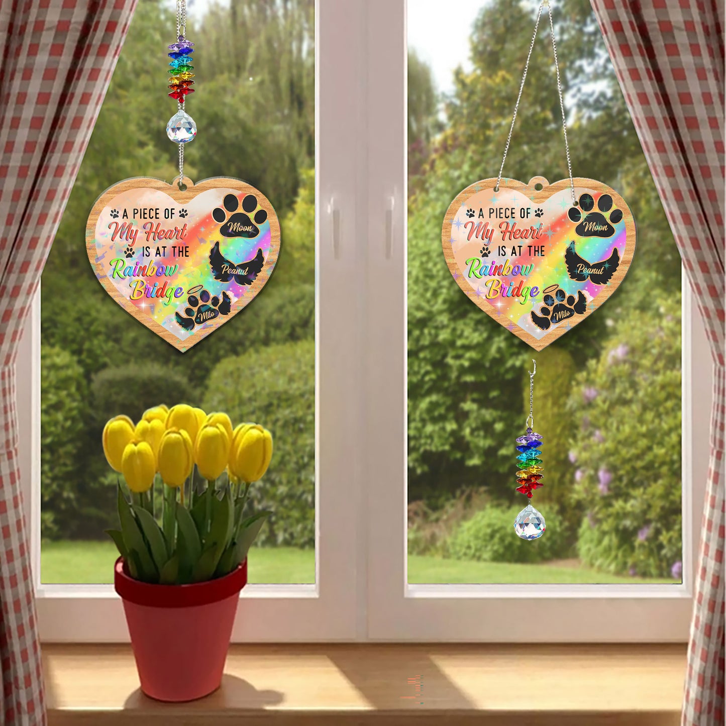 Piece of My Heart Ornament with crystal charm, a memorial hanging decoration.