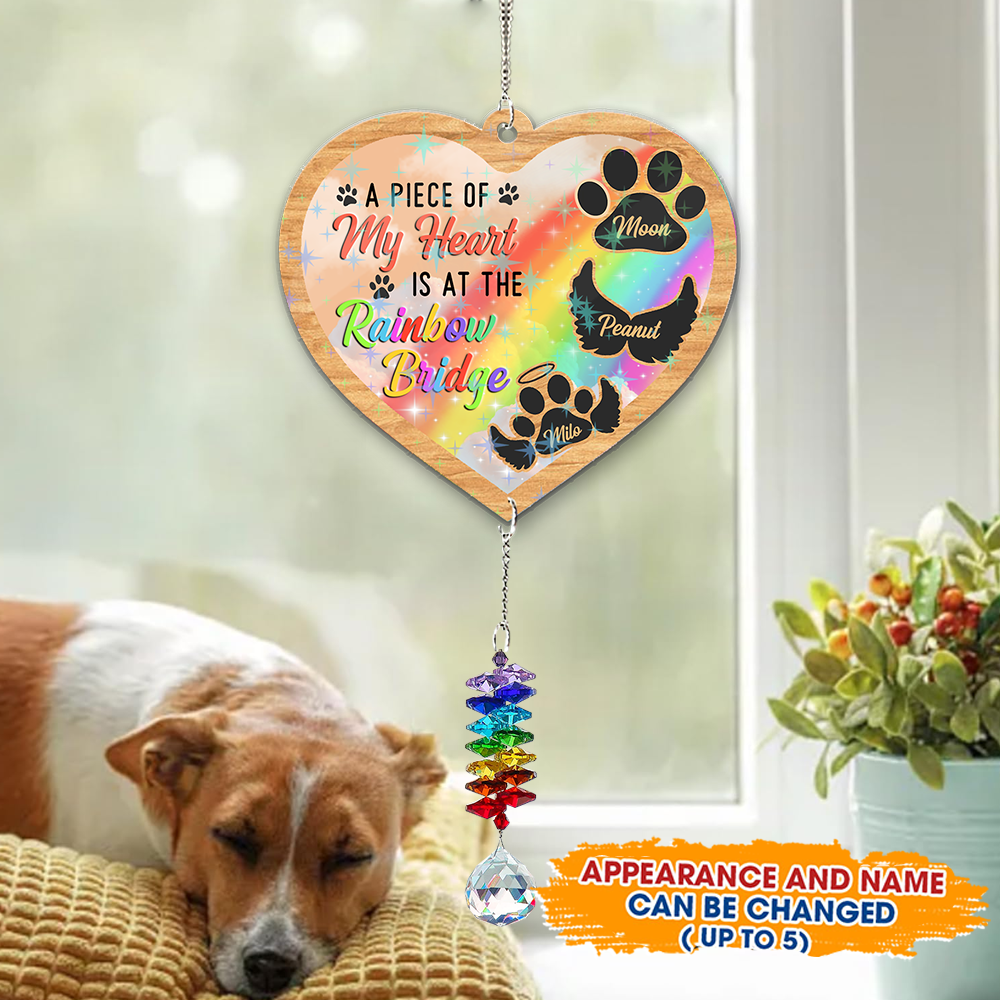 Piece of My Heart Ornament with crystal charm, a memorial hanging decoration.