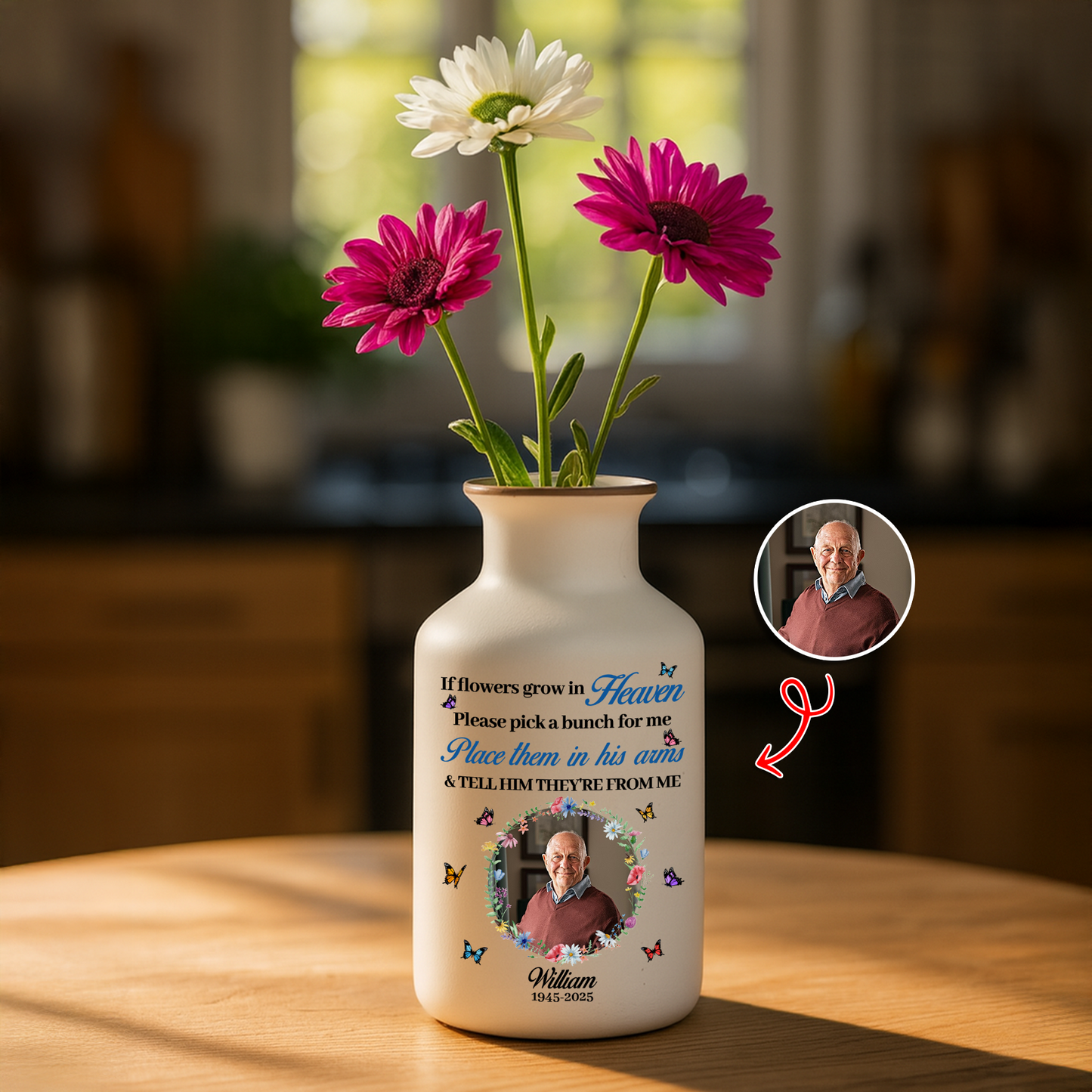 Elegant white ceramic flower vase, minimalist design.