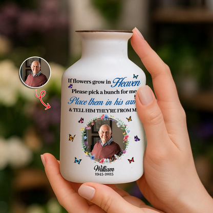 Elegant white ceramic flower vase, minimalist design.