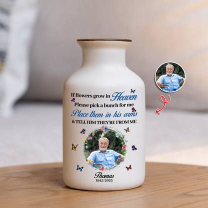 Elegant white ceramic flower vase, minimalist design.