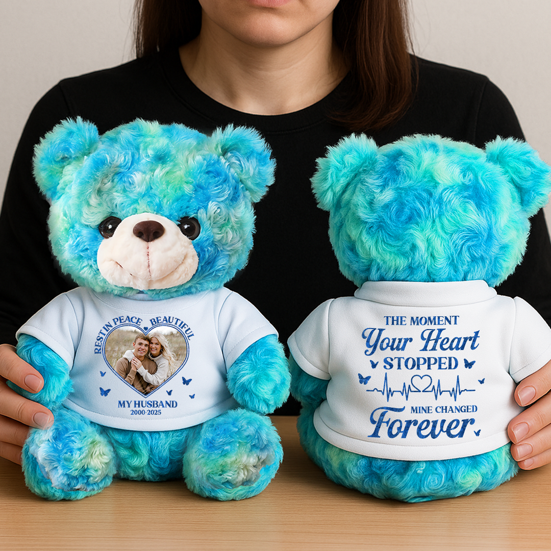 Personalized "Rest In Peace Beautiful" Teddy Bear Plush - A comforting memorial gift.