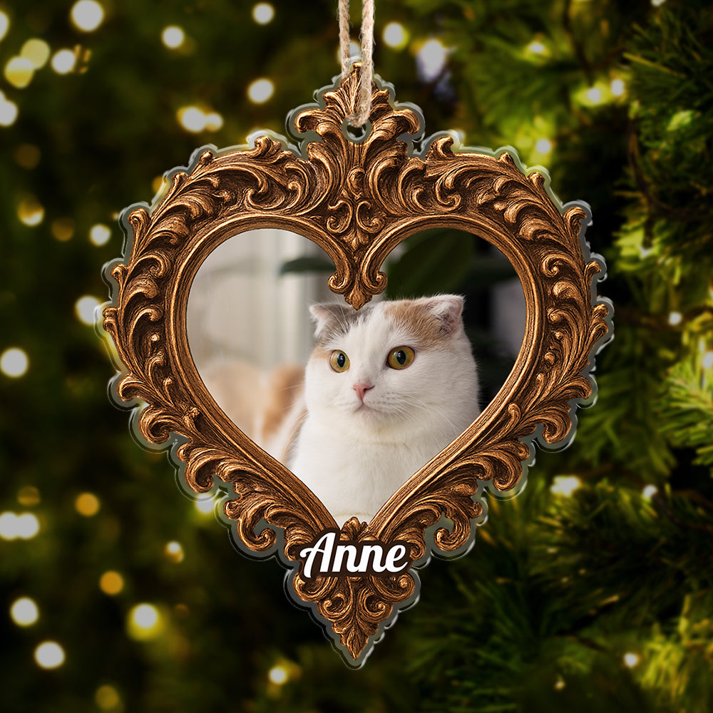 Personalized Royal Pet Ornament: Adorable custom acrylic ornament featuring a pet wearing a regal crown.