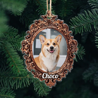 Personalized Royal Pet Ornament: Adorable custom acrylic ornament featuring a pet wearing a regal crown.