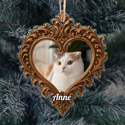 Personalized Royal Pet Ornament: Adorable custom acrylic ornament featuring a pet wearing a regal crown.
