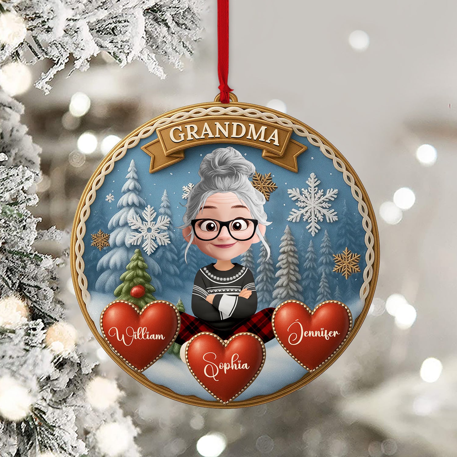 Personalized "Santa Baby" Christmas 2025 acrylic ornament with custom name.