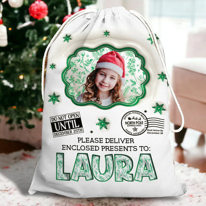 Santa Checked Twice 3D Christmas Sack - Personalized gift bag for family Christmas presents.