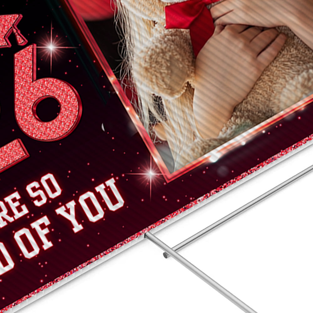 Personalized Senior 2026 Lawn Sign, a unique graduation yarn sign with stake, perfect graduation gift.