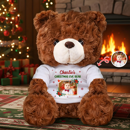 Personalized Teddy Bear Plush "Shining Bright 2025" with custom photo.