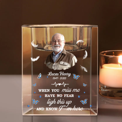 Have No Fear Light This Up - Personalized Crystal Candle Holder