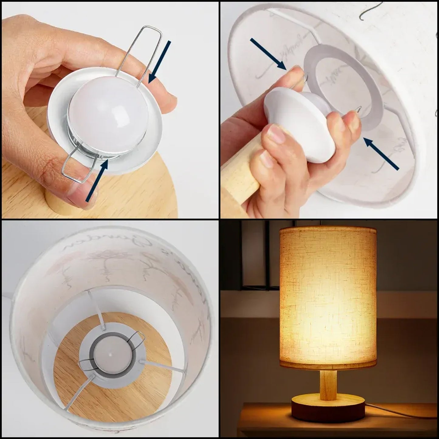 So Very Dear custom photo lamp showcasing personalized fabric with family photos.