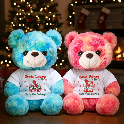 Personalized teddy bear with custom name and message, a special bear friend plush.