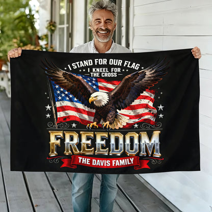 Stand For Our Flag 250 Birthday American Flag - Semiquincentennial Eagle Flag - Personalized House Flag