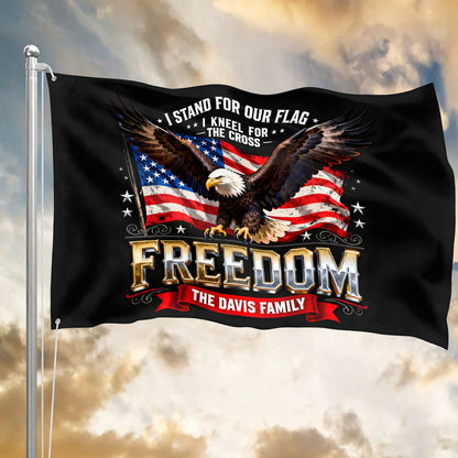 Stand For Our Flag 250 Birthday American Flag - Semiquincentennial Eagle Flag - Personalized House Flag