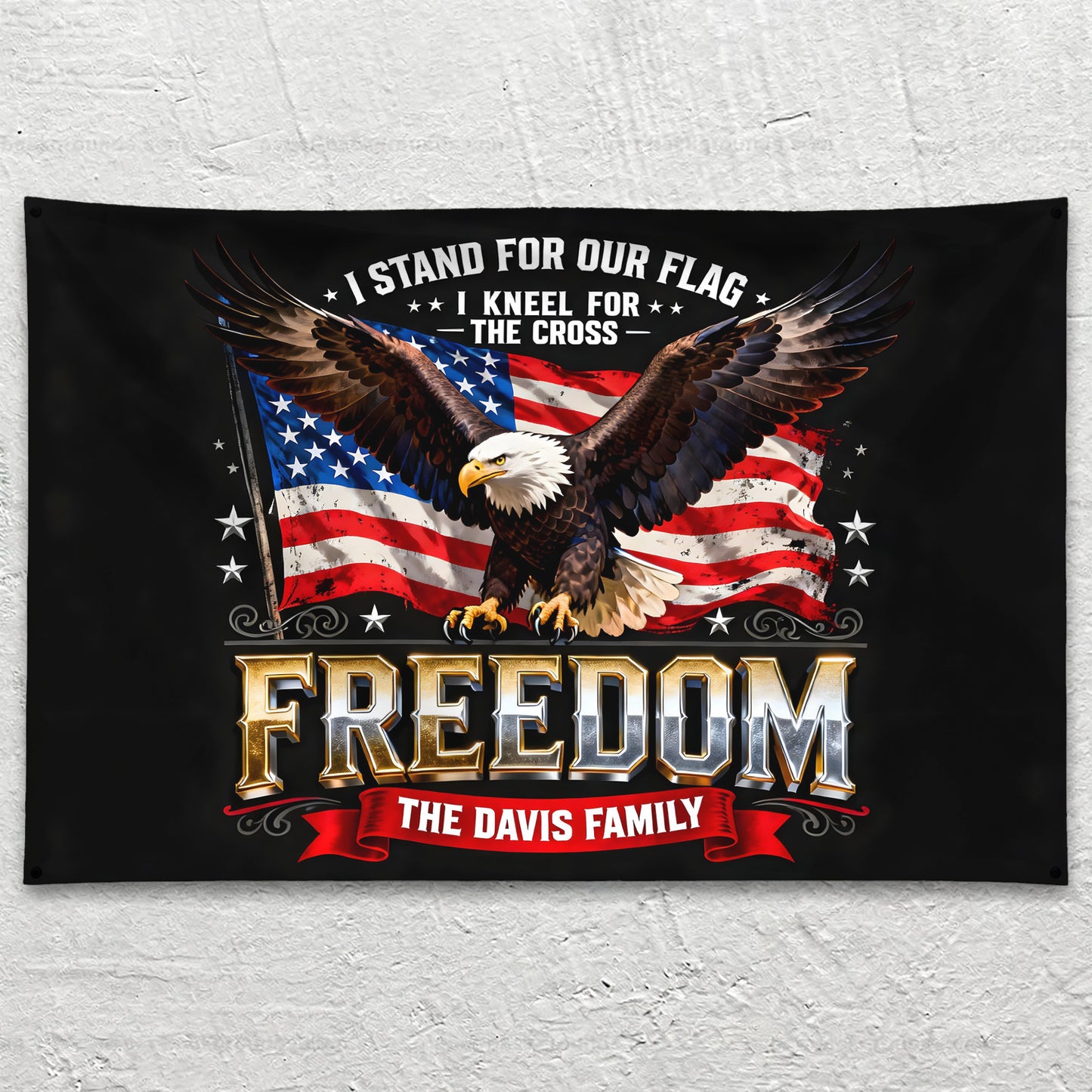 Stand For Our Flag 250 Birthday American Flag - Semiquincentennial Eagle Flag - Personalized House Flag