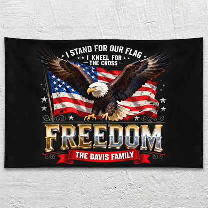 Stand For Our Flag 250 Birthday American Flag - Semiquincentennial Eagle Flag - Personalized House Flag