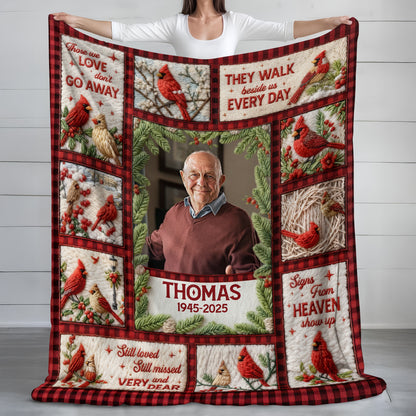 Personalized "Still Loved, Still Missed" memorial crochet yarn blanket.