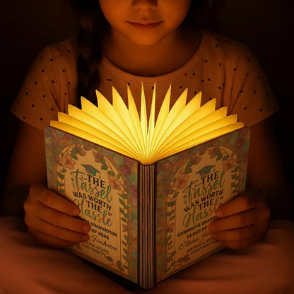 Tassel Worth The Hassle Stained Glass  - Personalized Book Lamp - Book Lovers