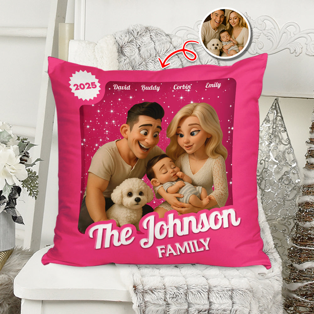 Personalized "The Greatest Family" custom pillow, a unique gift idea for family members.