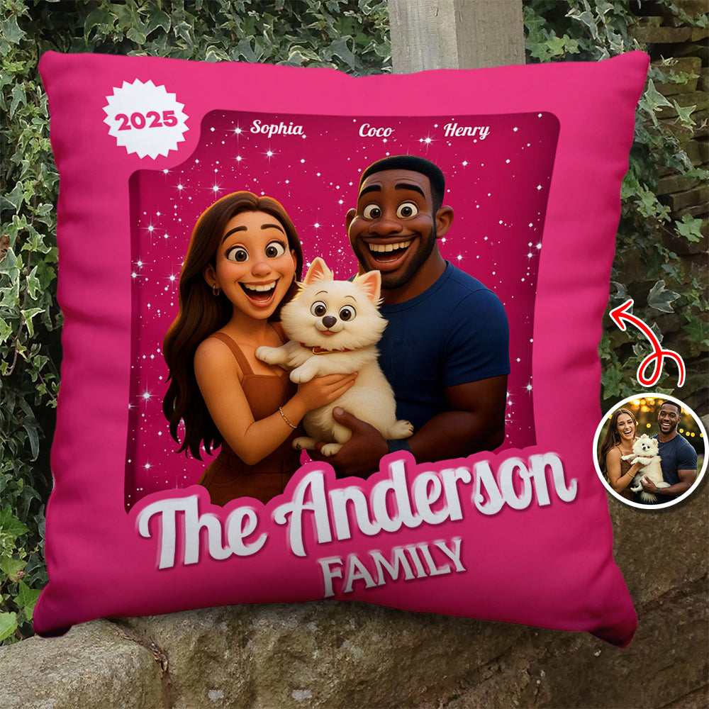 Personalized "The Greatest Family" custom pillow, a unique gift idea for family members.