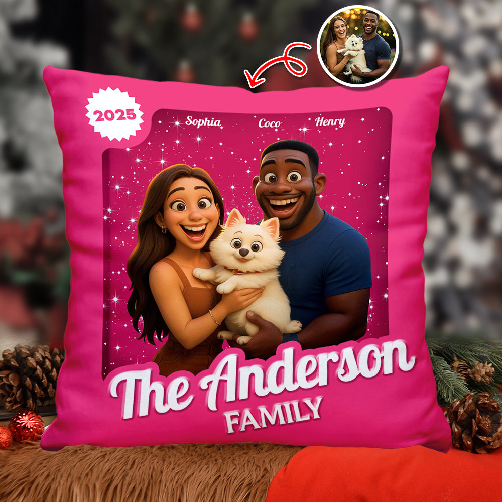 Personalized "The Greatest Family" custom pillow, a unique gift idea for family members.