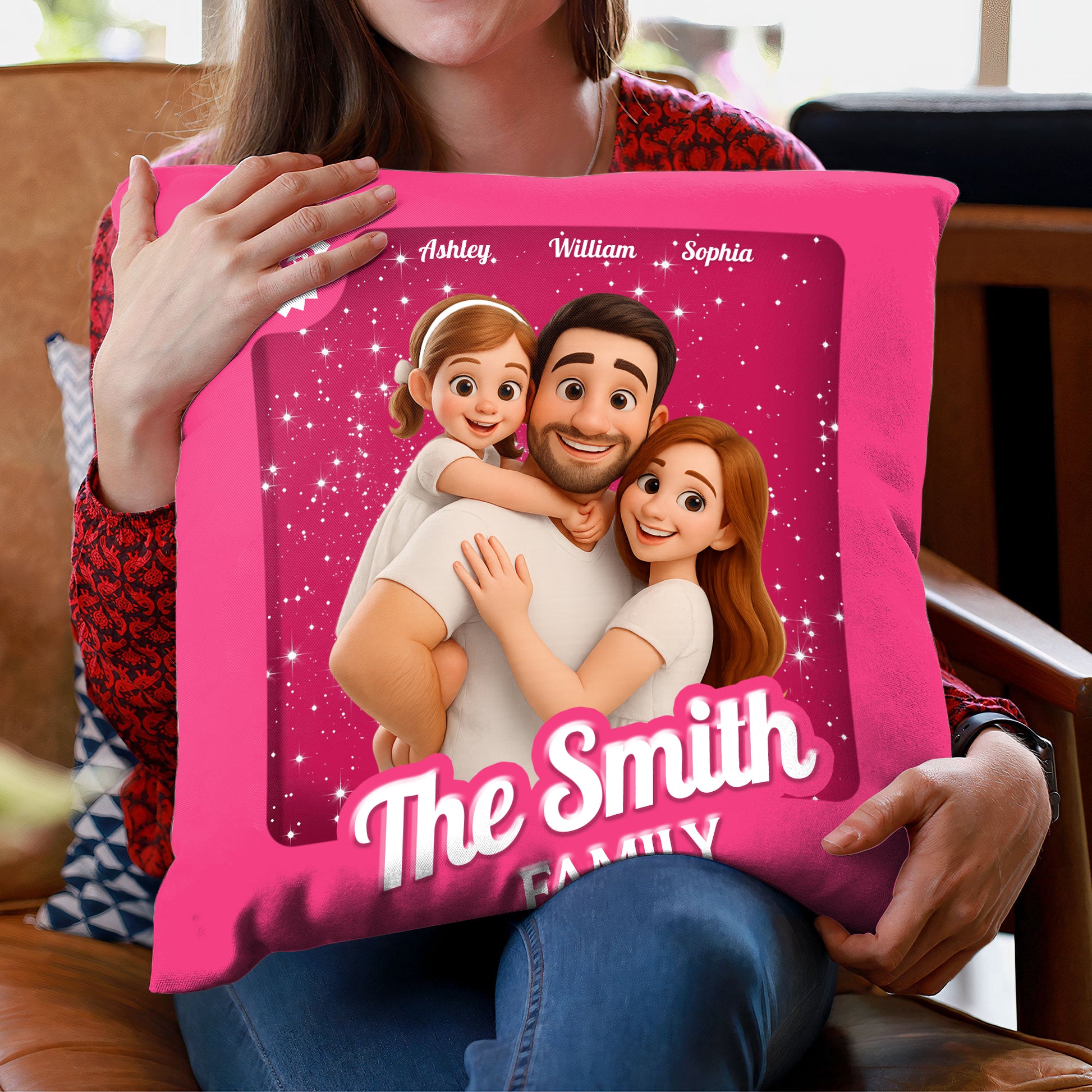 Personalized "The Greatest Family" custom pillow, a unique gift idea for family members.