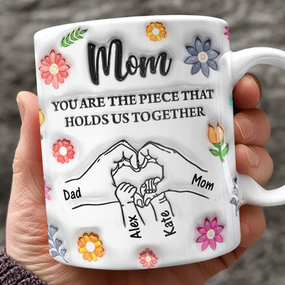 The Piece Of My Heart Mother's Day - Personalized Custom Coffee Mug - 3D Effect