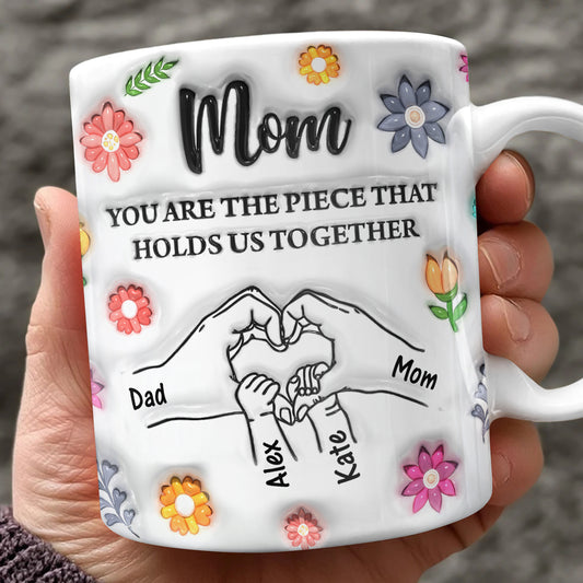The Piece Of My Heart Mother's Day - Personalized Custom Coffee Mug - 3D Effect