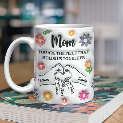 The Piece Of My Heart Mother's Day - Personalized Custom Coffee Mug - 3D Effect