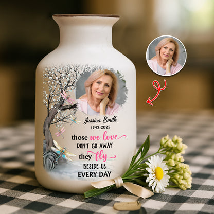 Elegant white ceramic flower vase from Jillian Customs. Minimalist design.