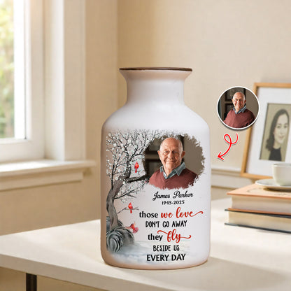 Elegant white ceramic flower vase from Jillian Customs. Minimalist design.