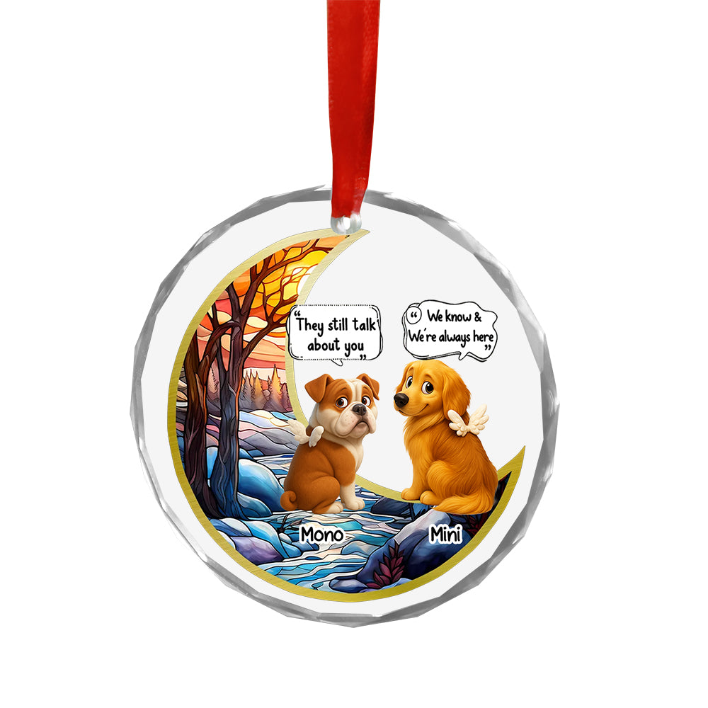They Still Talk About You Personalized Glass Ornament - memorial Christmas ornament.