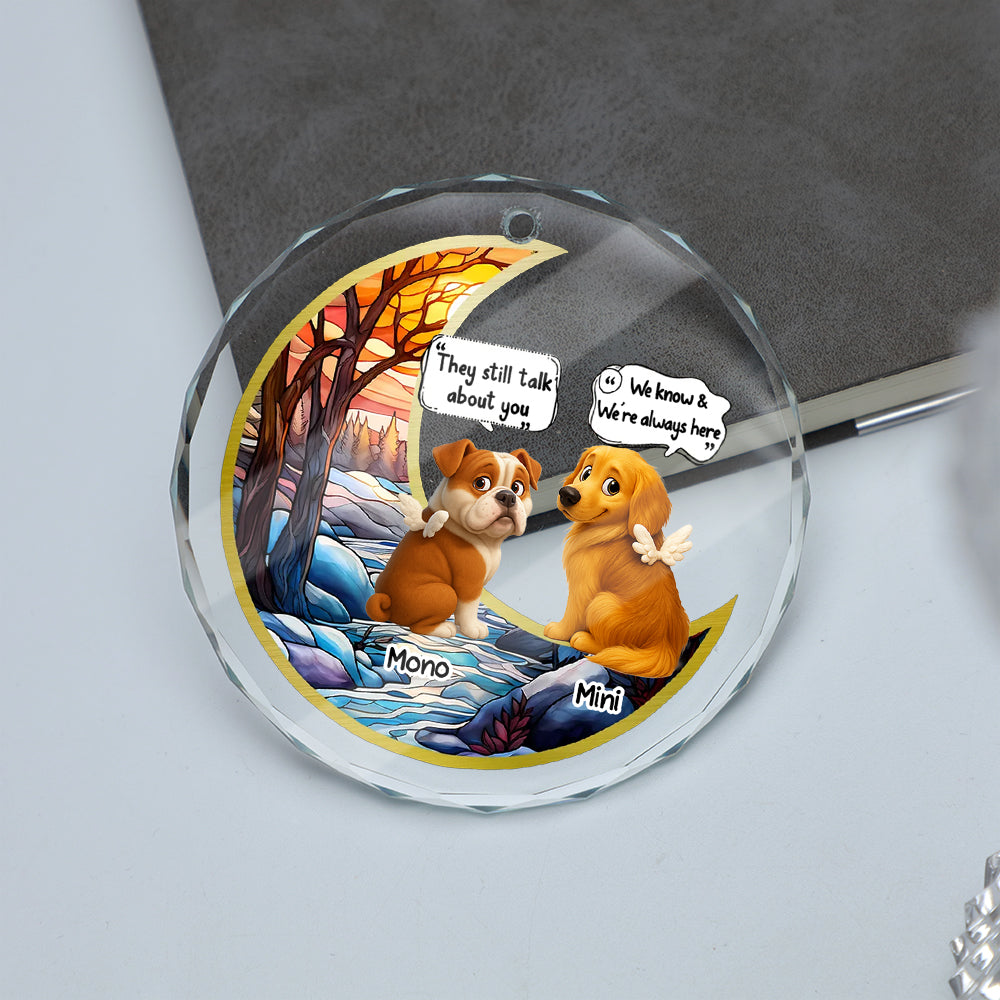 They Still Talk About You Personalized Glass Ornament - memorial Christmas ornament.
