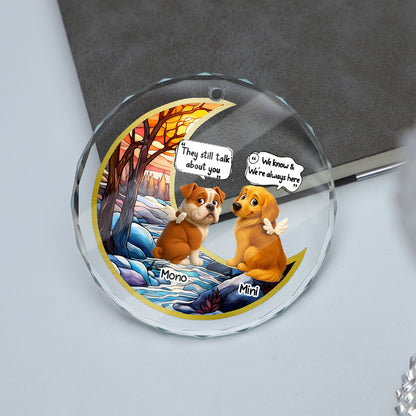 They Still Talk About You Personalized Glass Ornament - memorial Christmas ornament.