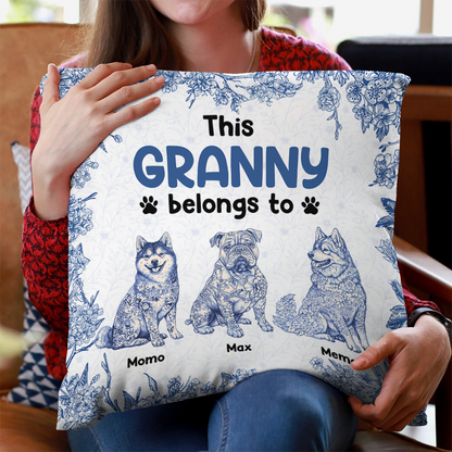 This Mommy Belongs To Me personalized pillow, a cute gift for dog moms.