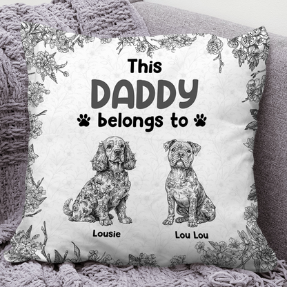 This Mommy Belongs To Me personalized pillow, a cute gift for dog moms.