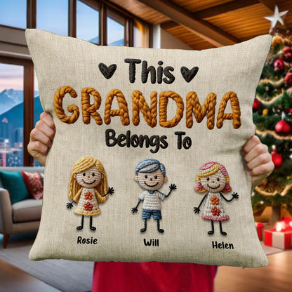 Personalized "This Mommy Belongs To" custom pillow, a unique gift for mothers.