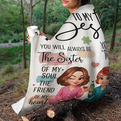 Personalized "To My Bestie" custom blanket with names and a heartwarming message, perfect gift for your best friend.