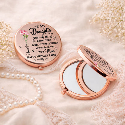 To My Daughter I Love You - Personalized Custom 3D Effect Compact Mirror