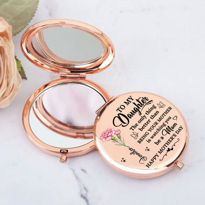 To My Daughter I Love You - Personalized Custom 3D Effect Compact Mirror