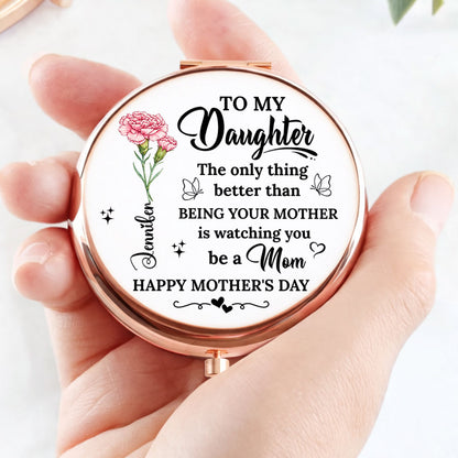 To My Daughter I Love You - Personalized Custom 3D Effect Compact Mirror