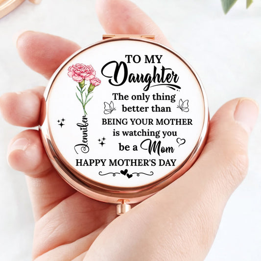 To My Daughter I Love You - Personalized Custom 3D Effect Compact Mirror