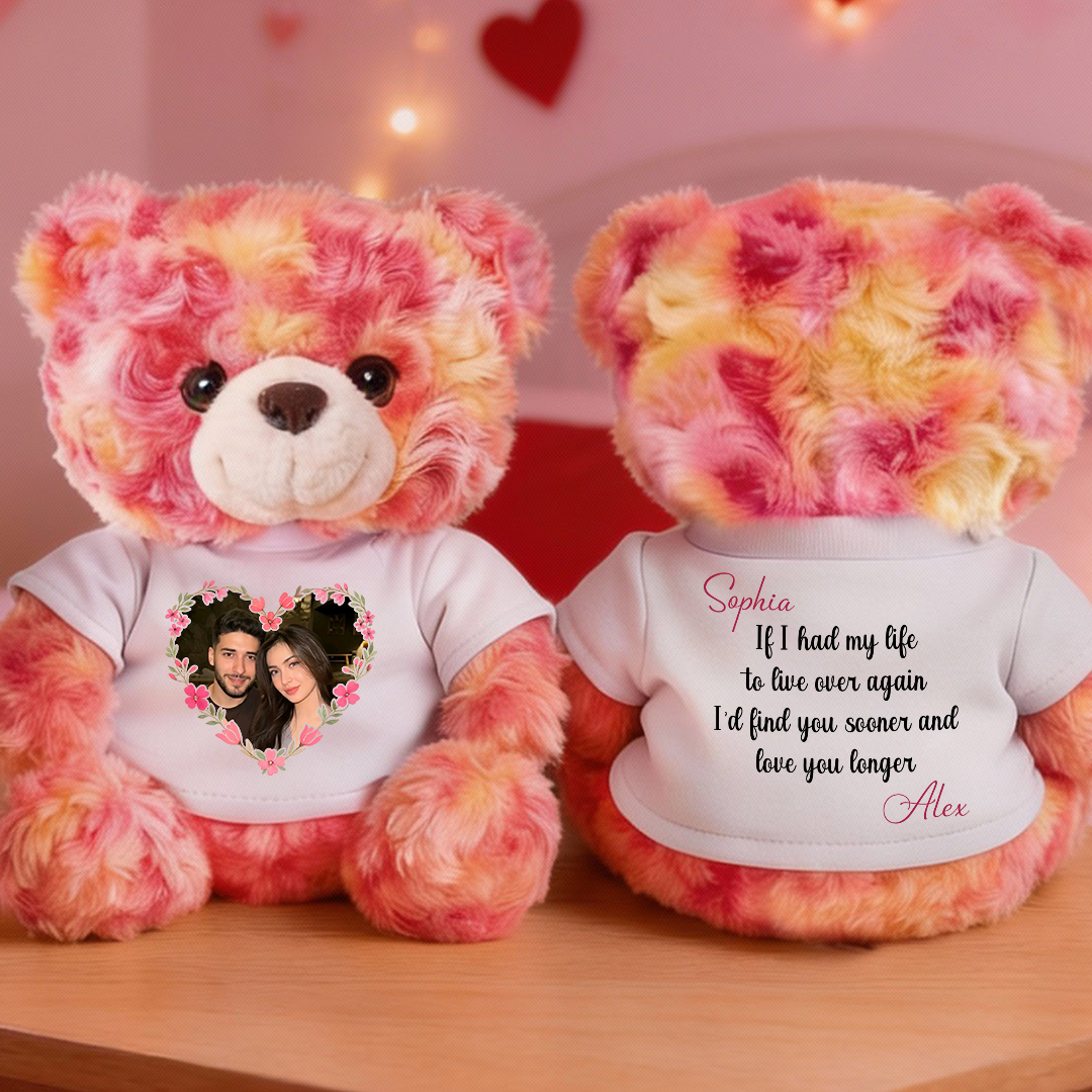 Personalized "Love You Longer" Teddy Bear - a custom Valentine's Day plush from Jillian Customs.