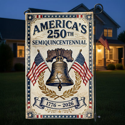 Vintage Flag Personalized Family Name America 250th Anniversary - Personalized Garden Flag