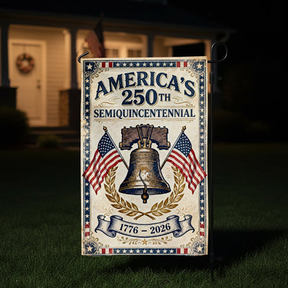 Vintage Flag Personalized Family Name America 250th Anniversary - Personalized Garden Flag