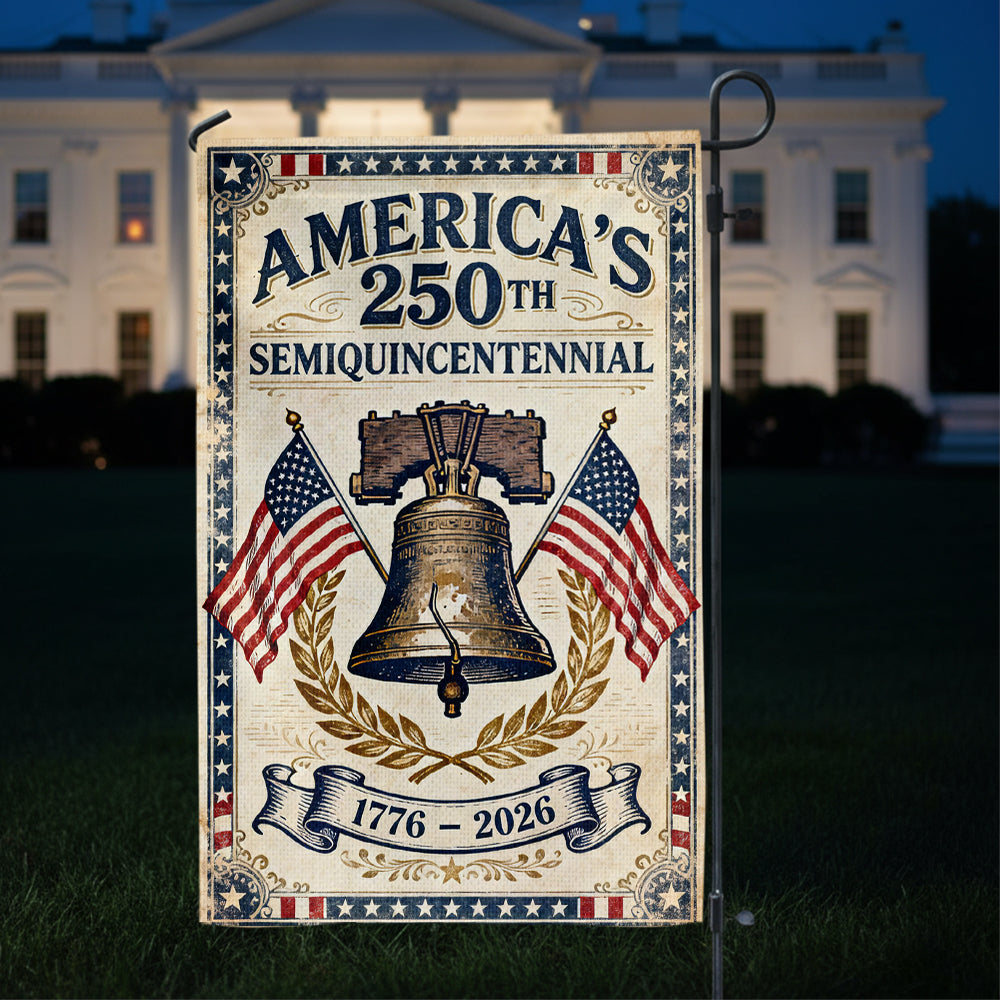 Vintage Flag Personalized Family Name America 250th Anniversary - Personalized Garden Flag