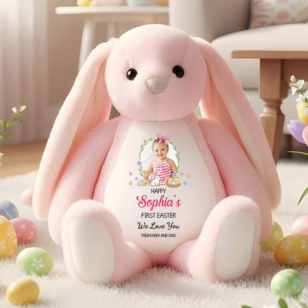 We Love You First Easter - Personalized Custom Bunny Plush