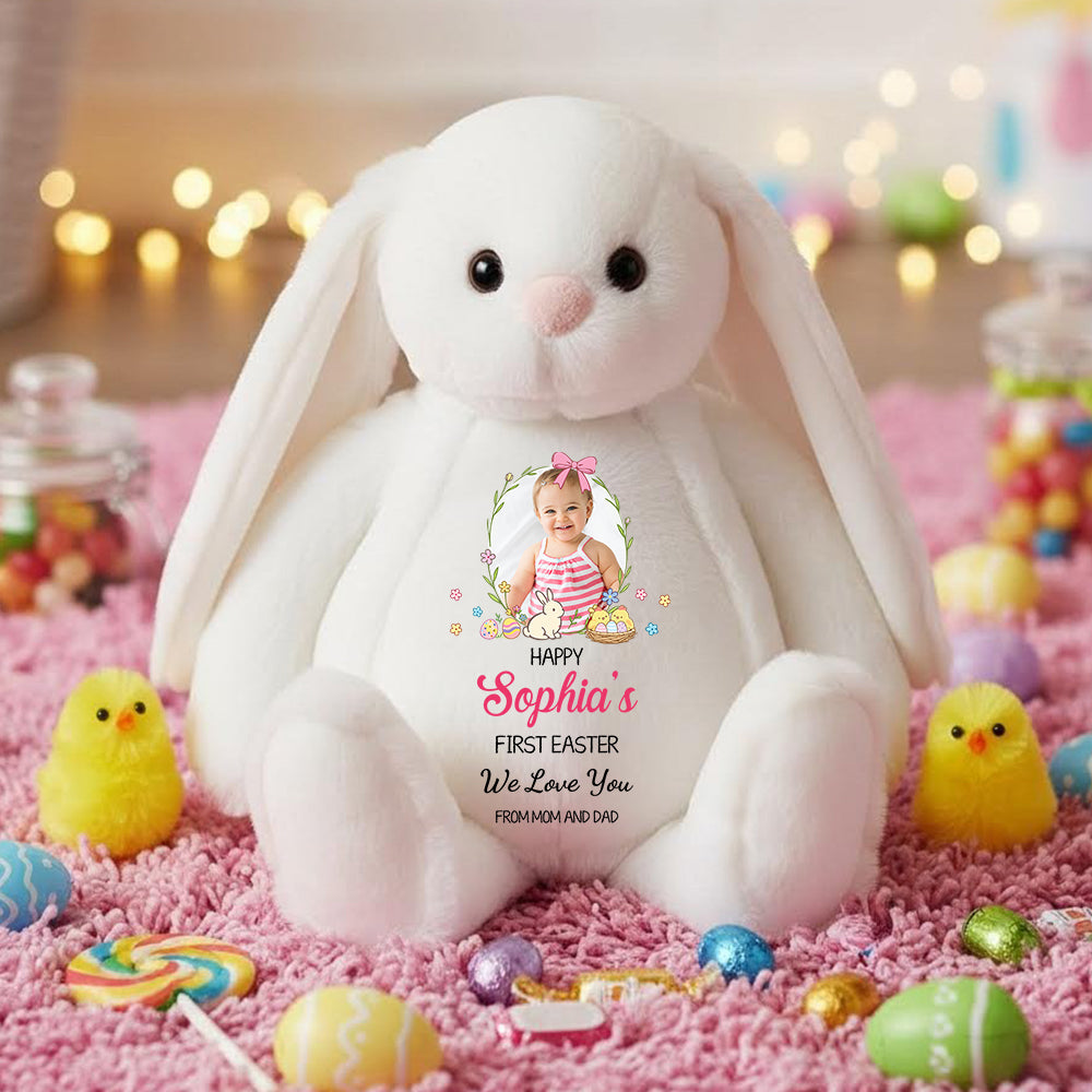 We Love You First Easter - Personalized Custom Bunny Plush