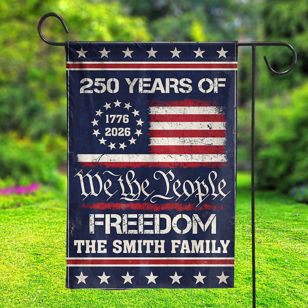 We The People Flag Personalized Family Name America - Personalized Garden Flag